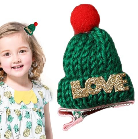 Weihnachtsmütze Haarspange, Mini Stricken Weihnachtsmütze Dekorative Haarnadel, Schönheitsprodukte für Zuhause, Weihnachtsfeier, Versammlungen, Dating, Reisen, Weihnachtsbaum Rockia