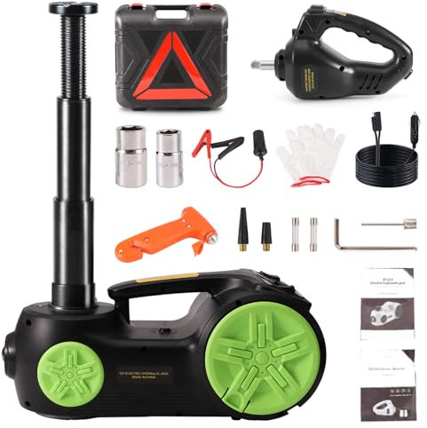 ROGTZ Upgraded Hydraulic Car Jack Set – 5 in 1 Vehicle Floor Jack Kit 5 Ton Truck Van Tire Jack Lift with Integrated Tire Pump and Impact Wrench
