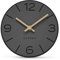 Cander Berlin MNU 2615 Y Tischuhr lautlos ohne Ticken 15 cm analog batteriebetrieben Vintage grau schwarz MDF Holzzeiger