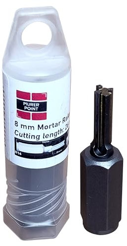 MurerPoint 4 Cutter Masonry Chisel Mortar Rake - 8mm | TCT Chisel Mortar Masonry Joint Raking Router with 26mm Cutting Depth | Repointing Raker Tool For Fast Removal Of Old Mortar & Brickwork Pointing