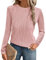 Gemulate Trending Clothes for Women Ladies Tops and Blouses Long Sleeve Office Blouses Casual Business Holiday Tshirts Shirts Tee Womens Dressy Tops UK Pink L