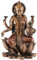Indischer Gott Lakshmi im Lotussitz, Miniatur, aus Kunststein, von Hand mit Bronzefarbe bemalt, Veronese Kollektion,708-77373