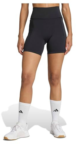 adidas Women's Optime Workout Short Leggings, black, M 5 inch