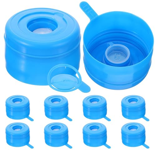 EXAOMBLE Tapas de Sellado para Botellas de Agua 10 Unidades Reutilizables, Diseño Antisalpicaduras para Garrafas Domésticas