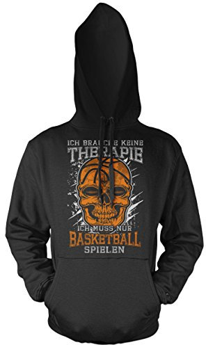 Uglyshirt89 Therapie Skull Basketball Männer und Herren Kapuzenpullover | Sport Totenkopf ||| (S)