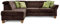Cavadore Schlafsofa Ammerland mit Ottomane links / Federkern-Sofa im Landhausstil mit verstellbaren Kopfstützen, Bett und Bettkasten / 245 x 84 x 194 / Lederoptik braun