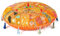 Eyes of India - 22 Orange Round Colorful Floor Pillow Cover Seating Meditation Patchwork Patchwork Cushion Decorative Throw Indian Boho Chic Bohemian Accent Handmade Cover ONLY