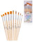 BON&BENE Pinsel-Set - Schulpinsel zum Malen mit Wasserfarben, Acryl, Ölfarben - Künstlerpinsel für Kinder & Erwachsene Holz Natur