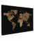 MuchoWow Leinwand Bilder, Einzigartige Wanddeko mit Rahmen, Weltkarte - Gold - Luxus - Erde - Schwarz, Wandbilder Wohnzimmer, Deko Schlafzimmer 90x60 cm