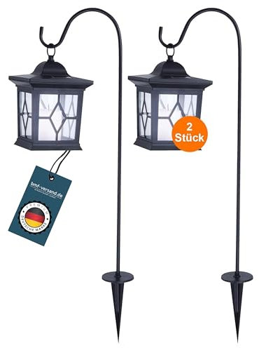 bmf-versand® - Solarlaterne hochwertige - vielseitige Solarlampe im Vintage-Stil - Außenbeleuchtung für Garten und Balkon - energiesparende Dekoleuchte - wetterfeste Gartenleuchte - Laterne Solar