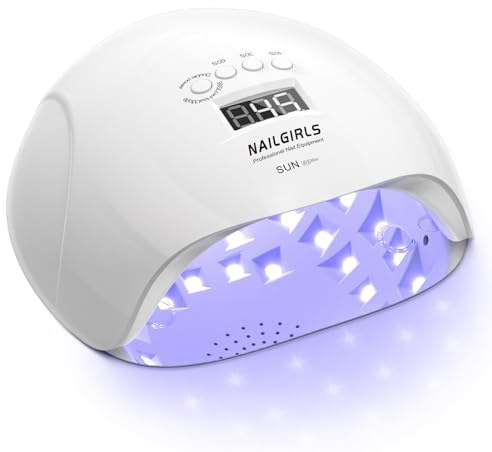 Lampade UV Per Unghie, NAILGIRLS 220W Portatile Lampada per Unghie Asciuga Smalto Fornetto Unghie per Manicure Pedicure,Sensore Di Avvio Automatico Lampada Unghie LED UV,4 Modalità Timer,Display LCD