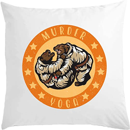 Bears Brazilian Jiu Jitsu Roll Murder Toga Weißes Kissen 40x40cm mit Füllung Weiß One Size