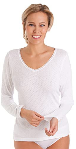 2 Pack Viloft Thermal Long Sleeve Vest 1052 White 14-16