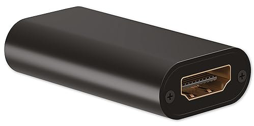 Goobay 58491 Amplificador de señal HDMI/repetidor 4K @30Hz - para Extender una conexión HDMI hasta 40m / Plano Carcasa Robusta de Aluminio/Negro