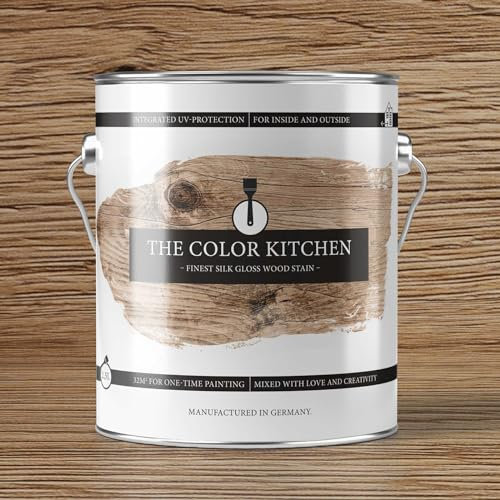 A.S. Création THE COLOR KITCHEN tinte premium resistente a la intemperie para interiores y exteriores - color roble - semibrillante para una protección óptima de la madera - 2,5l para 35 m² de capa