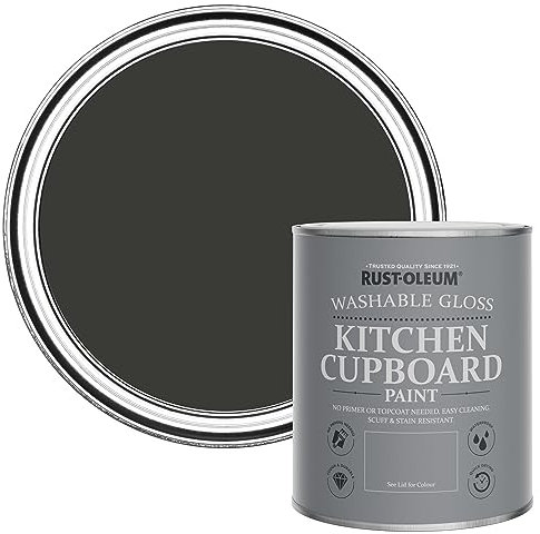 Rust-Oleum Black Kitchen Cupboard Paint in Gloss Finish - Dark Magic 750ml