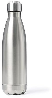 Smartphoto Gourde personnalisé - Gourde isotherme en inox avec votre photo - Bouteille parfaite pour le sport - Cadeau de Saint-Valentin, de Noël, d'anniversaire ou cadeau de mariage - 500 ml (Gris)