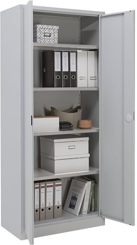 eurokraft | Universalschrank | HxBxT 1850 x 800 x 420 mm | lichtgrau