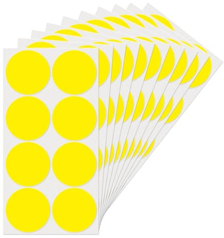 Gelb Runde 50 mm Punkte Aufkleber Selbstklebende Markierungspunkte Wasserdicht Klebepunkte Aufkleber Kleine Farbkodierung Etiketten 80 Stück