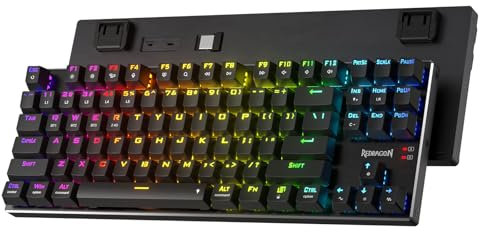 Redragon K660RGB-PRO Wireless RGB Gaming Keyboard, 80% 87 Keys BT/2.4Ghz Tri-Mode Aluminum Mechanical Keyboard w/Mac Function Keys, Hot-Swap Sockets & Noise Absorbing Form, Red Switch