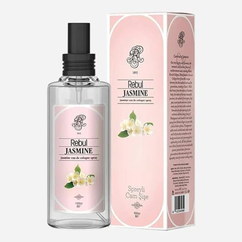 Rebul Jasmine Eau de Cologne | Kölnisch Wasser für Herren Glasflasche 100ml After Shave, Cologne, Rasierwasser für Herren und Damen
