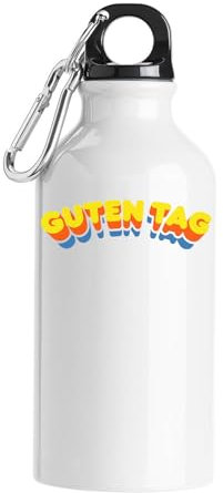 Atspauda Guten Tag Good Day Hello Tourist Trinkflasche Weiß