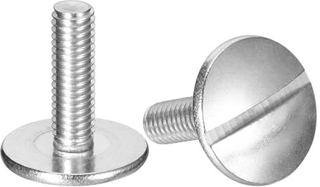 QUARKZMAN Tornillos de Cabeza Plana Extra Grande Ranurados M6x20mm, 2 Unidades, Tornillos de Cabeza Redonda de Acero Inoxidable 304