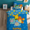 Pokemon Goodbye Parure de lit Enfant 1 Personne | 100% Coton | Oeko-TEX | Housse de Couette 140x200 cm + Taie d'oreiller 63x63 cm | Imprimé Réversible Garçon | Bleu
