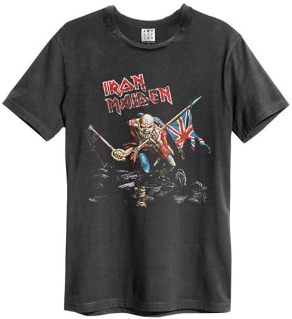 Amplified 80 Tour Iron Maiden T-Shirt, Charcoal, Large