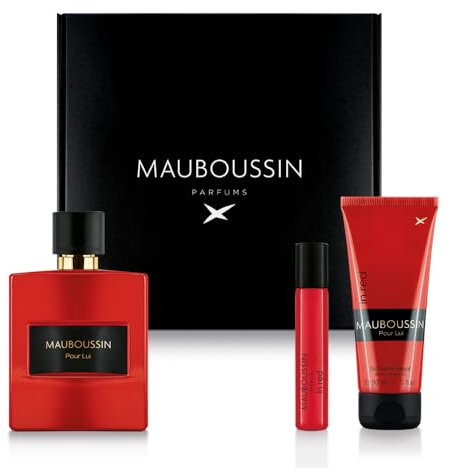 Mauboussin - Coffret Pour Lui In Red : Eau de Parfum 100ml, Gel Douche 90ml & Travel Spray 20ml