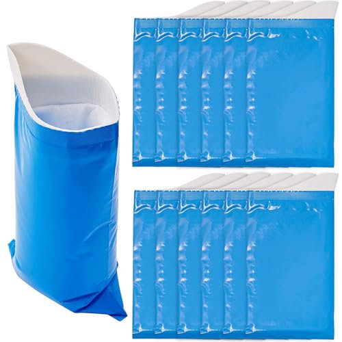 Hoquare 12 Travel Urine Wee Bag, 700ml Super Gel Absorbent Travel Wee Bag, 4 Pack Portable Outdoor Emergency Urinal Toilet Bags, Leak Proof Disposable Garbage Bags for Travel, Traffic Jam, Camping