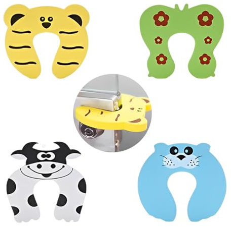 MEXRUMI Lot De 4 Butées De Porte Anti-Pincement Butées De Porte De Sécurité Pour Bébé En Mousse À Motif Animal Butées De Porte En Mousse Pour La Protection Des Doigts Et La Réduction Du Bruit Des Enfa