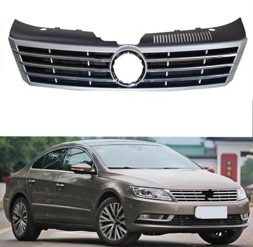 Auto Front- & Kühlergrille Lüftungsauslass Sport Frontgrill Zubehör, Compatible for VW Passat CC 2013-2017,A/Black-Sliver-normal