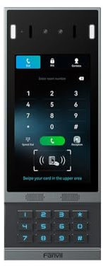 Fanvil i67, Videocitofono IP SIP, Display Touch 17,8 cm, Tastiera Numerica, Riconoscimento Facciale, Installazione Incasso o Superficie