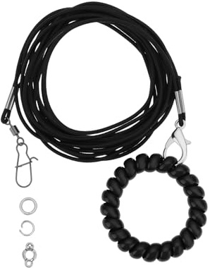 LT Easiyl Bird Harness Flying Training Rope 3M for Parrots Pigeons and Budgerigars with 4# Ring (Black)
