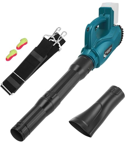 Laubbläser Akku, Leistungsstarker Laubgebläse mit 6 Einstellbaren Geschwindigkeiten, Leaf Blower mit 3 Rohren Abzugssperre, Laubpusterfür die Rasenpflege Blasen von Laub, für Makita Akku 18V