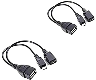 Perodlly Adattatore USB Netzwerk 2 pezzi adattatore TV Kabel Ethernet Stick 4k Stick porta USB terminale cavo Otg per Fire di 3 o 2a generazione nero.