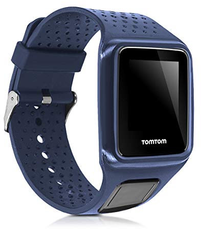 kwmobile Bracelet compatible avec TomTom Runner 1 / Multi-Sport bracelet - Bracelet de rechange pour fitness tracker en TPU - bleu foncé