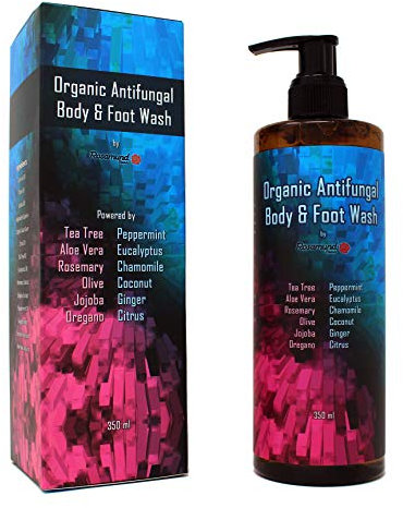 Organic Antifungal Body & Foot Wash | Tea Tree | Antibacterial | Relieve Acne, Eczema, Warts, Athlete’s Foot, Ringworm, Toenail Fungus, Jock Itch | Natural Ingredients | Deluxe Size | 350ml