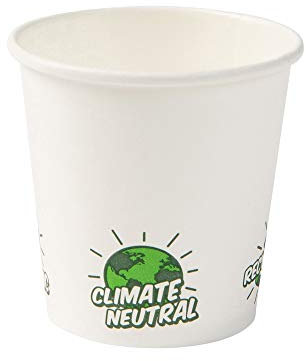 BIOZOYG 50 Stück Kaffeebecher Pappbecher 100ml / 4 oz Ø 62 mm weiß mit Umweltmotiv - Einwegbecher plastikfrei - Becher aus nachhaltiger Forstwirtschaft - Kaffeebecher Einweg