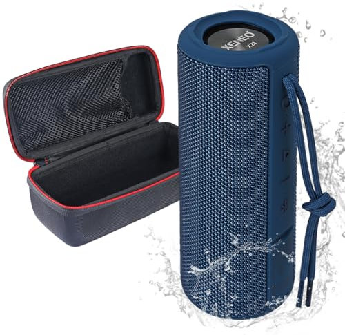 XENEO X21 Portable Bluetooth Wireless Speaker Waterproof with FM Radio, Micro SD Card MP3 Player for Outdoor (Blue)