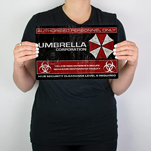 Umbrella Corporation Metall-Wandschild 305 mm x 205 mm Resident Evil The Hive Racoon City Alice Extinction T Virus