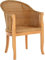 korb.outlet Rattan-Sessel mit Holzbeinen, Sessel aus echtem Rattan - Rattanstuhl Club (Honig - Dunkel)