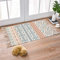 Boho Teppich klein 60 x 90 cm, Quadratisch Baumwollteppich Waschbar mit Quasten, Teppich Boho Style Schmal für Wohnzimmer Schlafzimmer Eingangstür, Baumwollteppich Waschbar aus Baumwolle (Rot)