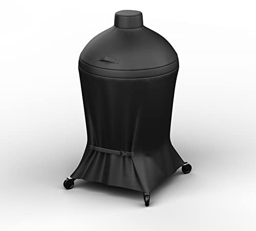 Grisun Grill Cover for Kamado Joe Classic Joe 18 inch Grill, Anti-Fade Waterproof, for Large Big Green Egg and Char-Griller, Replacement Cover for KJ-GC23BWFS, Special Zipper Design, Black