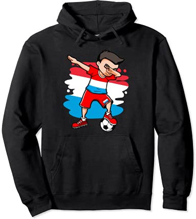 Dabbing Fußball Boy Luxemburg Fans Trikot Luxemburgische Flagge Pullover Hoodie