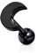 BlackAmazement 316L Edelstahl Tragus Helix Ohrstecker Halbmond Mond Crescent Sichel Rose Gold Silber schwarz Regenbogen Damen (Schwarz)