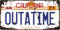 - Metal license plate of the Delorean Time Machine car from the film Back to the Future OUTATIME, with aged effect - 73 -