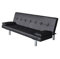 Makastle 2-Sitzer Schlafsofa mit 2 Kissen Sofa Schlaffunktion Tagesbett Bettsofa Schlafcouch Polstersofa Couch Couchgarnitur Wohnzimmercouch Kunstleder Ausziehbar Schwarz