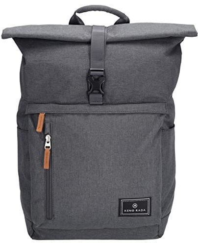 Kenorada Rucksack Whitney Roll-Up | moderner Tagesrucksack mit Rolltop | gepolstertes Laptopfach (bis 17) | verstellbare Schulterriemen | Zwei Außenfächer und Innenfach (anthrazit)